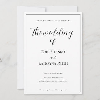 Moderne Kalligrafie und Einladung zur Hochzeit von