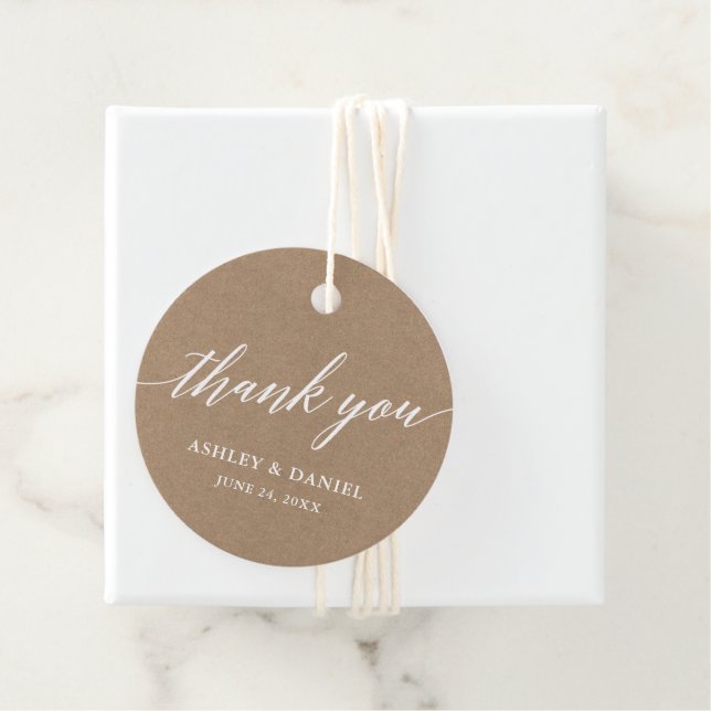 Moderne Kalligrafie Vielen Dank Wedding Kraft Geschenkanhänger (Beispiel)