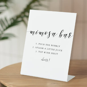 Moderne Kalligrafie Wedding Mimosa Bar Sockelschild