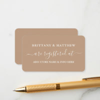 Moderne Kalligrafie Wedding Registry Taupe