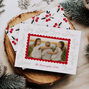 Moderne Kalligrafie-Weihnachtsfotokarte Feiertagskarte