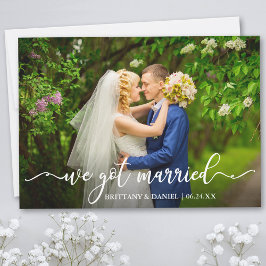Moderne Kalligrafie Wir Got Verheiratetes Hochzeit Ankündigung