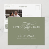 Moderne Kalligrafie zeitlose Salbei Save the Date