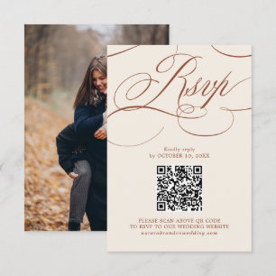 Moderne Kalligrafie Zeitlose Terrakotta-Hochzeit RSVP Karte