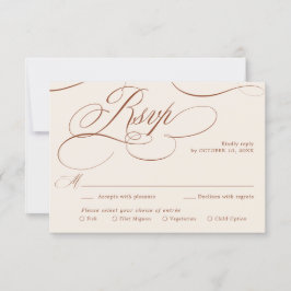 Moderne Kalligrafie Zeitlose Terrakotta-Hochzeit RSVP Karte