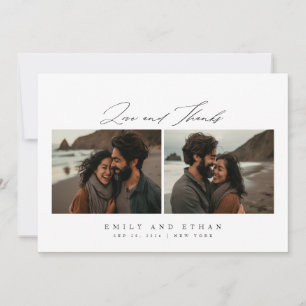 Moderne Kalligraphie 2 Foto Hochzeit Dankeskarte