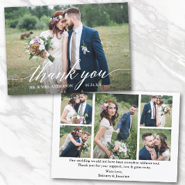 Moderne Kalligraphie 6 Fotos Brautgroom Hochzeit Dankeskarte