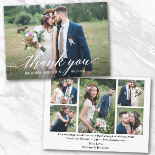 Moderne Kalligraphie 6 Fotos Brautgroom Hochzeit Dankeskarte