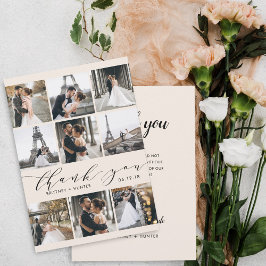Moderne Kalligraphie 9 FotoCollage Off White Dankeskarte
