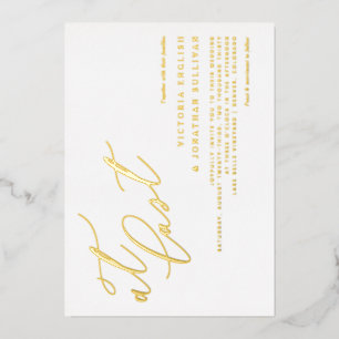 Moderne Kalligraphie bei der letzten Hochzeit Folieneinladung