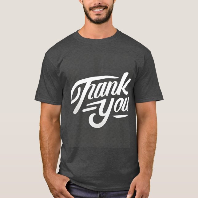 Moderne Kalligraphie Danke Mens T-Shirt (Vorderseite)