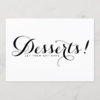 Moderne Kalligraphie | Dessert Wedding Sign Card