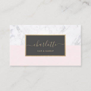 Moderne Kalligraphie-elegantes Gold erröten Rosa Visitenkarte