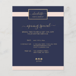 Moderne Kalligraphie Elegantes Gold Pink & Midnigh Flyer