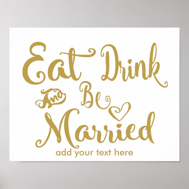 Moderne Kalligraphie Essen Sie trinken und seien S Poster (Vorne)