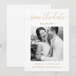Moderne Kalligraphie-Foto-Hochzeit Save The Date