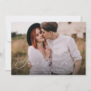 Moderne Kalligraphie Foto Hochzeit speichern das D Save The Date