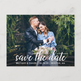 Moderne Kalligraphie - Foto Save the Date Postkarte