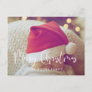 Moderne Kalligraphie Frohe Weihnachtszeit Foto Postkarte