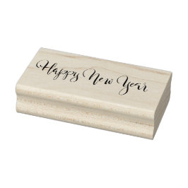 Moderne Kalligraphie glücklich Neues Jahr Holzkuns Gummistempel