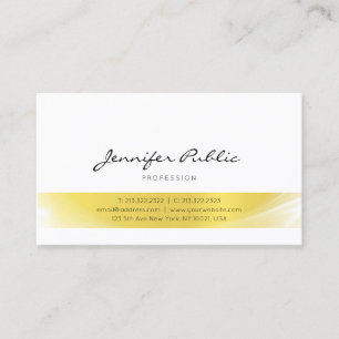 Moderne Kalligraphie Gold Luxury TrendClean Schlic Visitenkarte