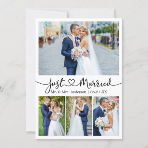 Moderne Kalligraphie Herz 5 Foto Hochzeit Ankündigung