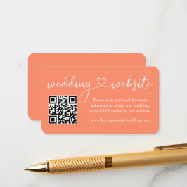 Moderne Kalligraphie HerzensWedding Website QR Cor Begleitkarte