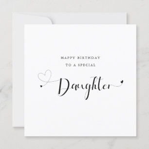 Moderne Kalligraphie Herztochter Geburtstag Karte