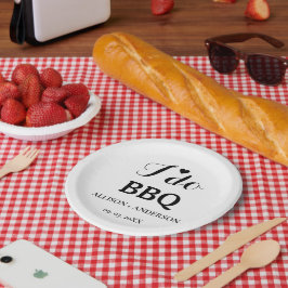 Moderne Kalligraphie i do Grillen Brautparty Pappteller