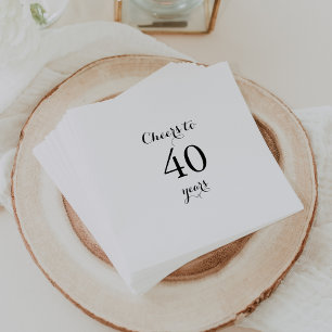Moderne Kalligraphie jubelt bis 40 Jahre Geburtsta Serviette