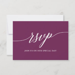 Moderne Kalligraphie-Kaskadenhochzeit RSVP Karte