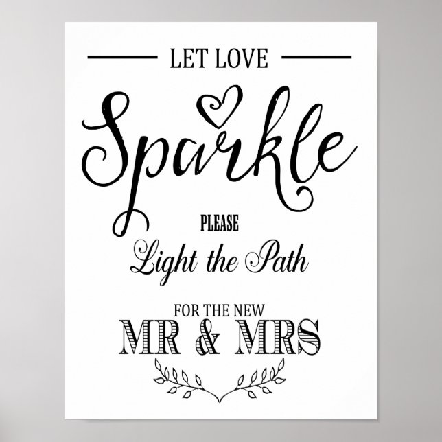Moderne Kalligraphie Lasse Liebe funkeln Druck Poster (Vorne)
