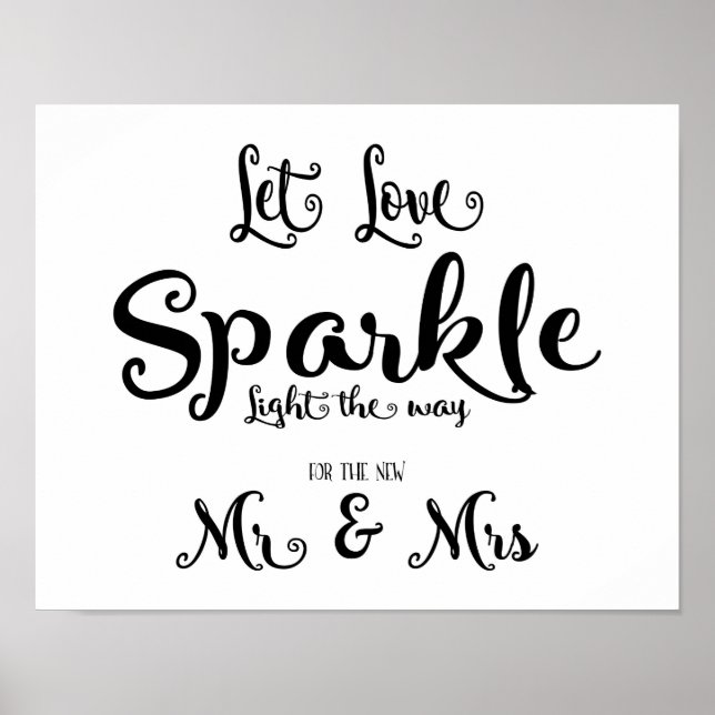Moderne Kalligraphie Lasse Liebe funkeln Print Poster (Vorne)