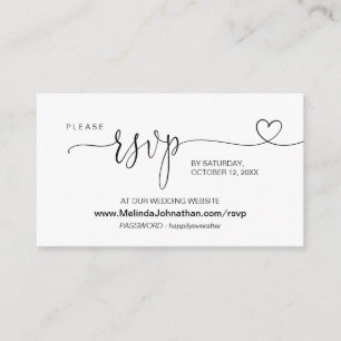 Moderne Kalligraphie Online Wedding Website UAWG Begleitkarte
