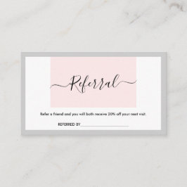 Moderne Kalligraphie-Pastellrosa u. hellgraue Visitenkarte