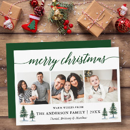 Moderne Kalligraphie Pines Weihnachten 3 Foto Grün