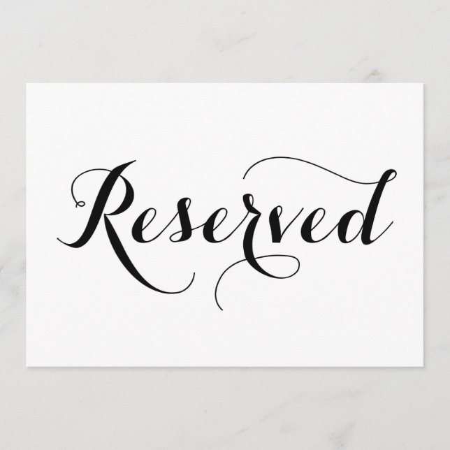 Moderne Kalligraphie | Reservierte Hochzeitskarte (Vorderseite)
