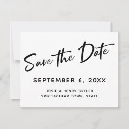 Moderne Kalligraphie Save the Date Gold gestreift 