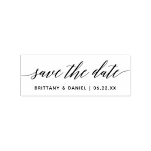 Moderne Kalligraphie Save the Date Gummistempel