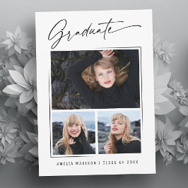 Moderne Kalligraphie-Schrift 3 Foto Graduate Ankündigung