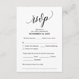 Moderne Kalligraphie, Schwarz, Hochzeitessen UAWG Begleitkarte