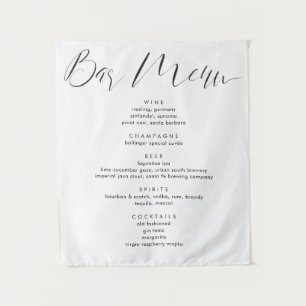 Moderne Kalligraphie Script Wedding Drinks Bar Men Wandteppich