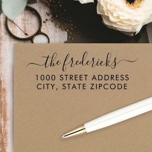 Moderne Kalligraphie-Skriptnachname-Rücksendeadres Permastempel