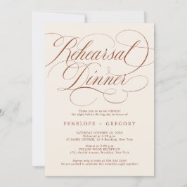 Moderne Kalligraphie Terracotta Probe Abendessen Einladung