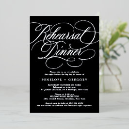 Moderne Kalligraphie-Timeles Silver Probe Dinner Folieneinladung