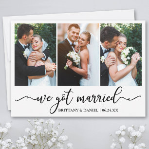 Moderne Kalligraphie Wir Got Verheiratete Hochzeit Dankeskarte