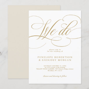 Moderne Kalligraphie Wir machen eine Hochzeit mit Einladung