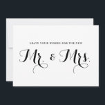 Moderne Kalligraphie wünscht den neuen Mr. & Mrs. Hinweiskarte<br><div class="desc">Fun und skurrile Hochzeitskarte mit schwarzer moderner Kalligraphie. Ähnliche Artikel sind verfügbar. Nun wünscht sich den neuen Herrn. & Mrs.</div>