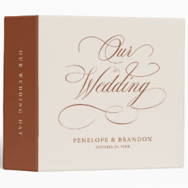 Moderne Kalligraphie zeitlose Terrakotta Hochzeit 5,1 Cm Ordner