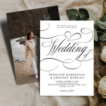 Moderne Kalligraphie zeitlose White Black Hochzeit